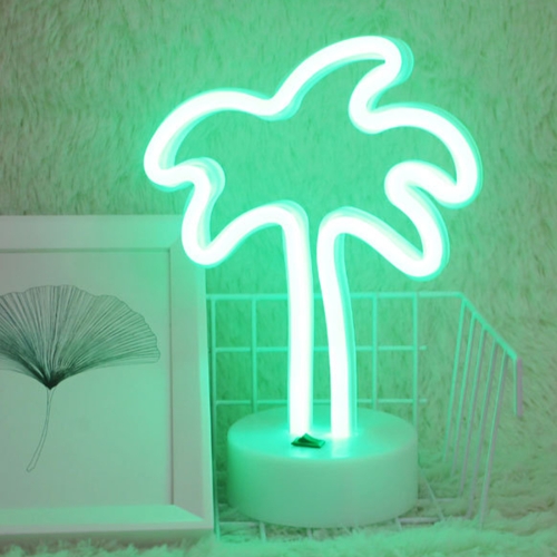 

Coconut Tree Romantic Neon LED Holiday Light with Holder, Warm Fairy Decorative Lamp Night Light for Christmas, Wedding, Party, Bedroom(Green Light)