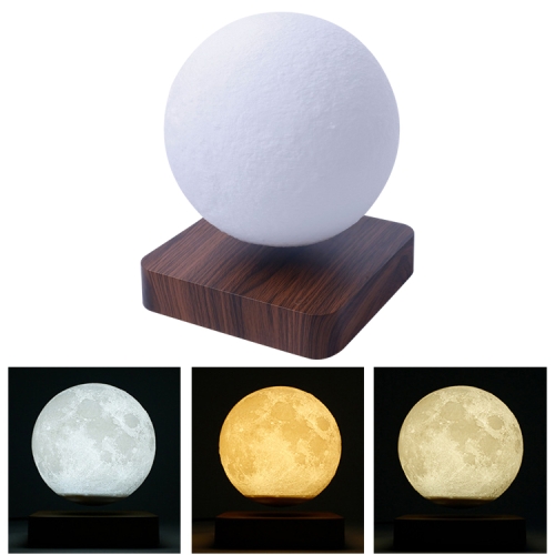 

Magnetic Levitation 3D Print Moon Lamp 3-color Touch Control Night Light with Base, Diameter:15CM, US Plug(Dark Brown)