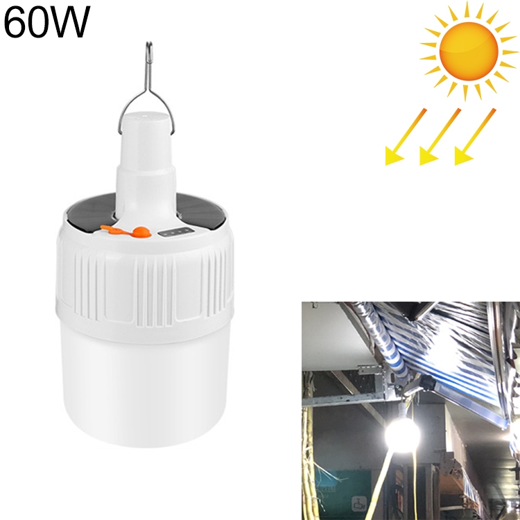 

02-TD 60W 24 LEDs SMD 5730 Lighting Emergency Light Solar Rechargeable LED Bulb Light Camping Light with Battery Display