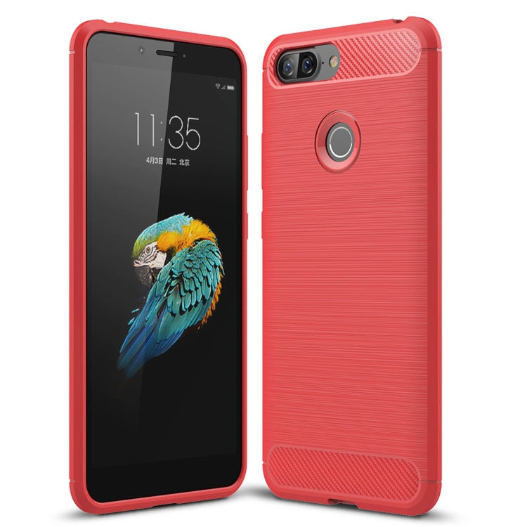 

Brushed Texture Carbon Fiber Shockproof TPU Case for Lenovo S5 (Red)