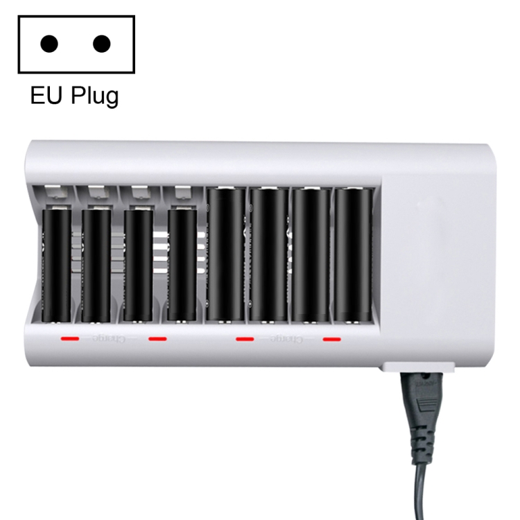 

100-240V 8 Slot Battery Charger for AA & AAA Battery, EU Plug