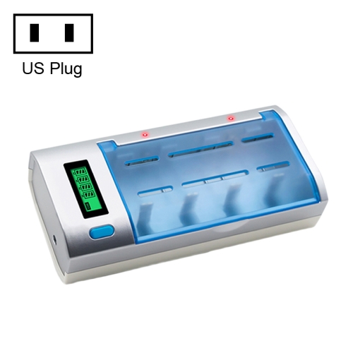 

AC 100-240V 4 Slot Battery Charger for AA & AAA & C / D Size Battery, with LCD Display, US Plug