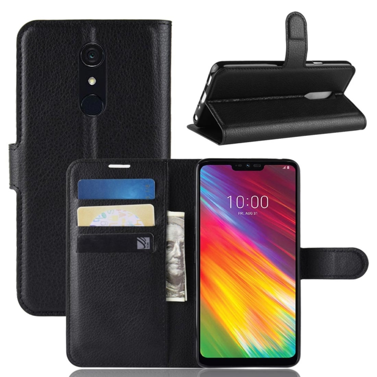 

Texture Horizontal Flip Leather PU + TPU Case for LG G7 Fit, with Wallet & Holder & Card Slots(Black)