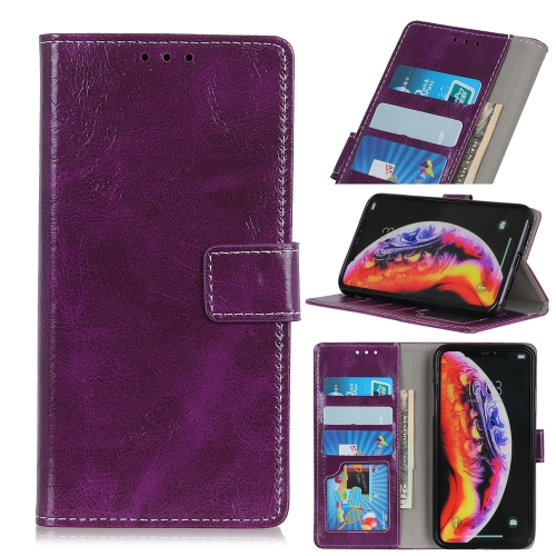 

For LG G8 ThinQ Retro Crazy Horse Texture Horizontal Flip Leather Case with Holder & Card Slots & Wallet & Photo & Environmental PU(Purple)