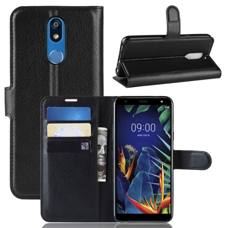

Litchi Texture Horizontal Flip Leather Case for LG K40, with Wallet & Holder & Card Slots (Black)