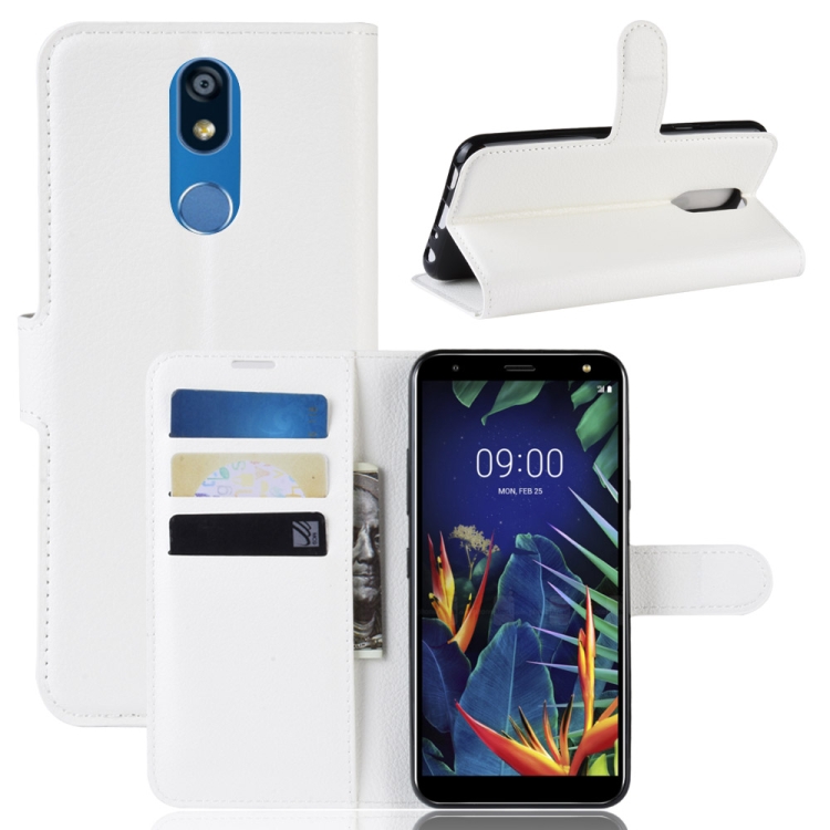 

Litchi Texture Horizontal Flip Leather Case for LG K40, with Wallet & Holder & Card Slots (White)