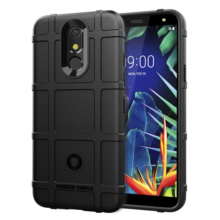 

Shockproof Rugged Shield Full Coverage Protective Silicone Case for LG K40 (Black)