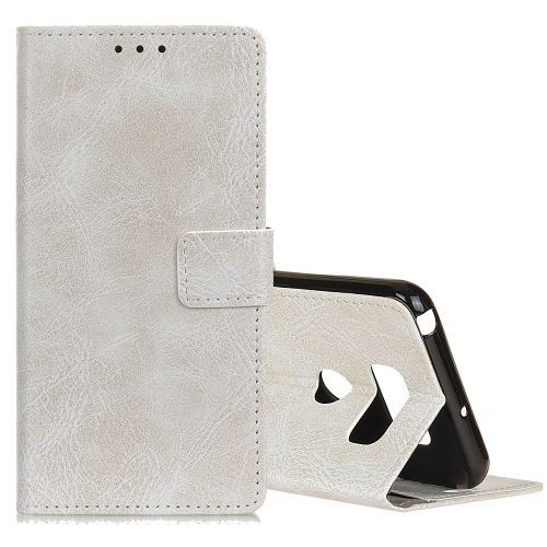 

Retro Crazy Horse Texture Horizontal Flip Leather Case for LG K50, with Holder & Card Slots & Photo Frame (White)