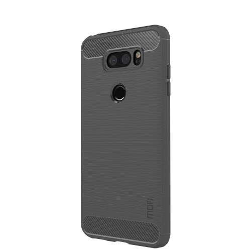 

MOFI Brushed Texture Carbon Fiber Soft TPU Case for LG V30S ThinQ(Grey)