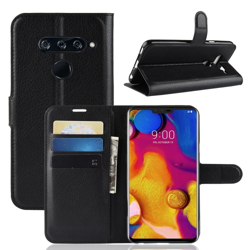 

Litchi Texture Horizontal Flip Leather Case for LG V40 ThinQ, with Holder & Card Slots & Wallet(Black)