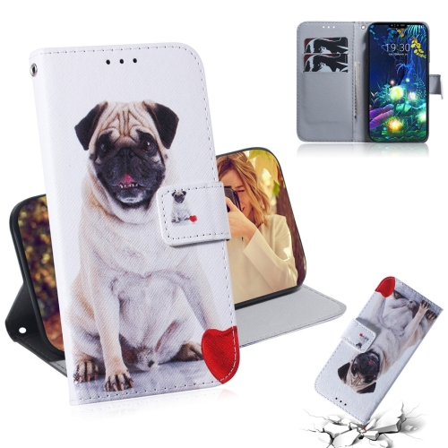 

Pug Pattern Coloured Drawing Horizontal Flip Leather Case for LG V50 ThinQ 5G, with Holder & Card Slots & Wallet