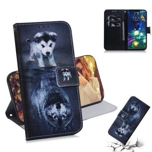 

Wolf and Dog Pattern Coloured Drawing Horizontal Flip Leather Case for LG V50 ThinQ 5G, with Holder & Card Slots & Wallet