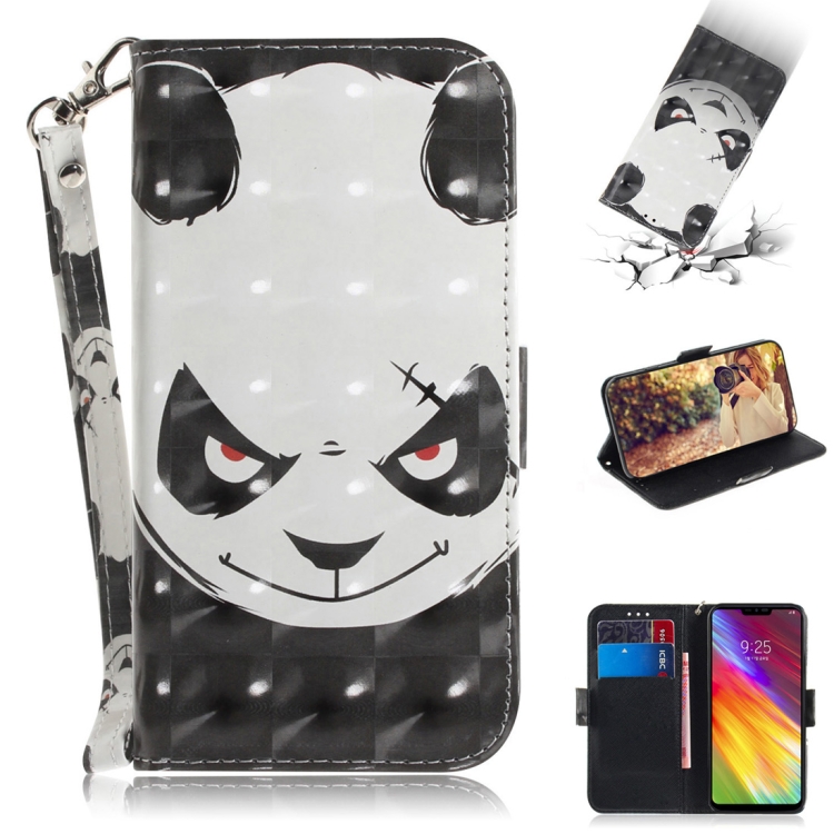 

3D Colored Drawing Angry Bear Pattern Horizontal Flip Leather Case for LG Q Stylo 5, with Holder & Card Slots & Wallet