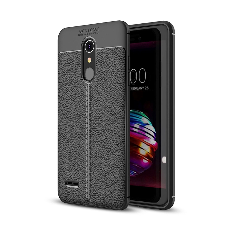 

For LG K10 (2018) Litchi Texture Soft TPU Protective Back Cover Case (Black)