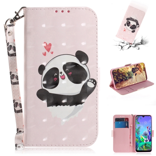 

3D Painting Love Bear Pattern Coloured Drawing Horizontal Flip Leather Case for LG Q60, with Holder & Card Slots & Wallet