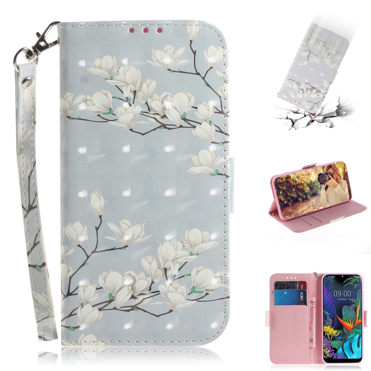 

3D Painting Mognolia Pattern Coloured Drawing Horizontal Flip Leather Case for LG K50, with Holder & Card Slots & Wallet