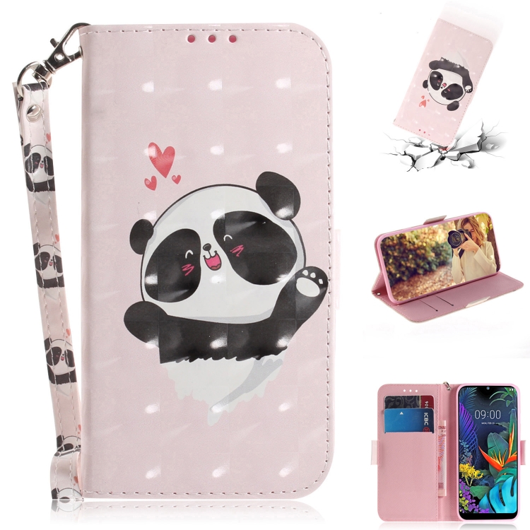 

3D Painting Love Bear Pattern Coloured Drawing Horizontal Flip Leather Case for LG K50, with Holder & Card Slots & Wallet