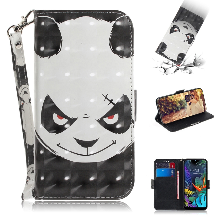

3D Painting Angry Bear Pattern Coloured Drawing Horizontal Flip Leather Case for LG K50, with Holder & Card Slots & Wallet