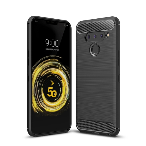 

Brushed Texture Carbon Fiber Shockproof TPU Case for LG V50(Black)