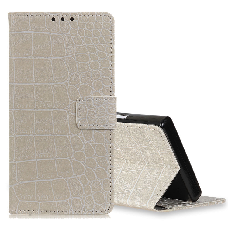 

Retro Crocodile Texture Horizontal Flip Leather Case for LG K40, with Holder & Card Slots & Photo Frame (White)