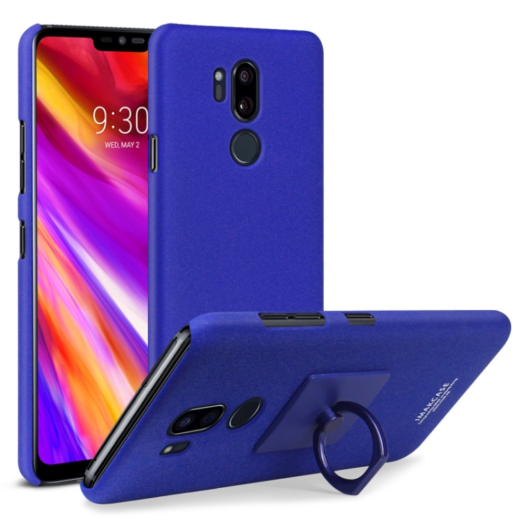 

IMAK Matte Touch Cowboy PC Case for LG G7 ThinQ / G7+ / G710EM, with Holder & Screen Sticker(Blue)