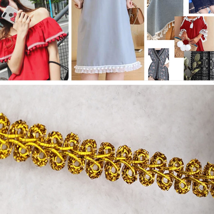 

WG000210 Centipede Shape Lace Belt DIY Clothing Accessories, Size: 5000 x 1cm(Gold)