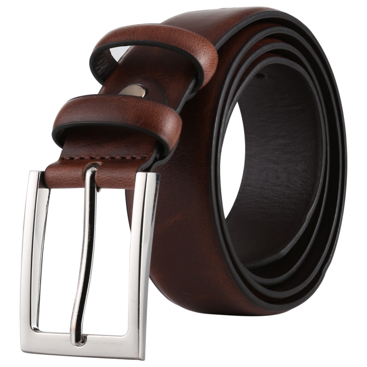 

Fashion Alloy Pin Buckle Casual Men PU Belts Clothes Accessories, Width: 3.3cm, Length: 107cm(Brown)