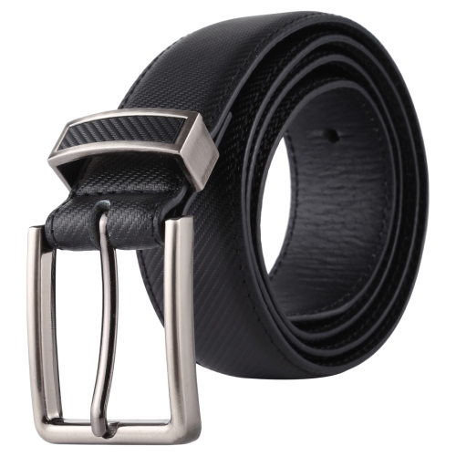 

Twill Texture Fashion Alloy Pin Buckle Casual Men PU Belts Clothes Accessories, Width: 3.3cm, Length: 107cm(Black)