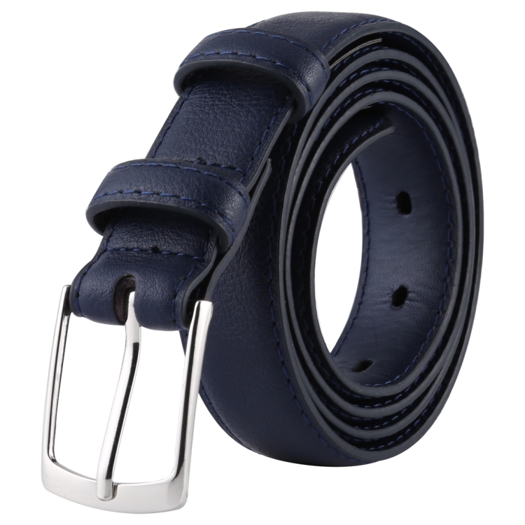 

Twill Texture Fashion Alloy Pin Buckle Casual Men PU Belts Clothes Accessories, Width: 2.8cm, Length: 115cm(Dark Blue)
