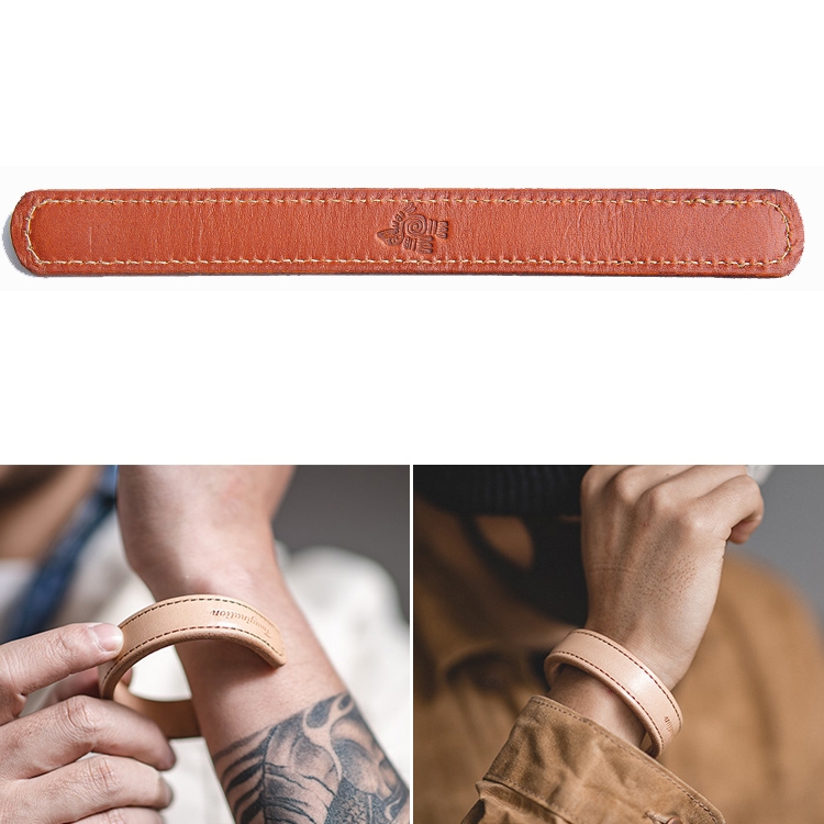 

Retro Simple Genuine Leather Open Bracelet Wristband (Brown)