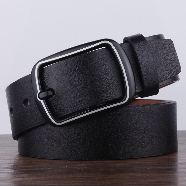 

Dandali YY25 Men Fashion Retro Buckle Leather Belt Waistband, Length: 110cm(Black)