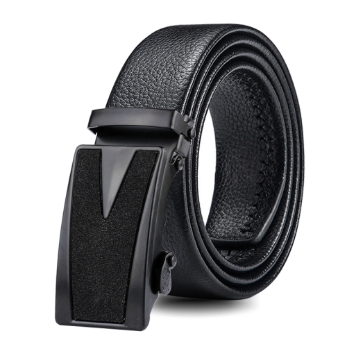 

Dandali GD832 Gypsophila Triangle Men Automatic Buckle Double Edge Wrapping Leather Belt Waistband, Length: 120cm