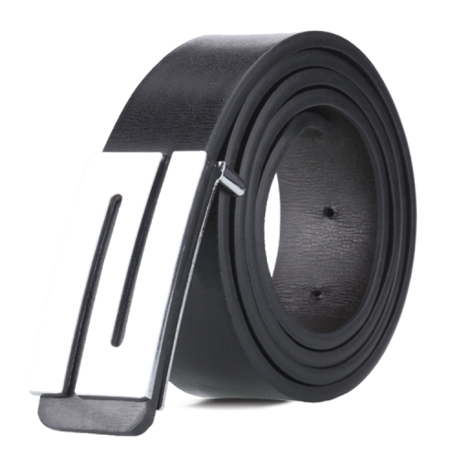 

Dandali TT26 Men Fashion Silver N Buckle Leather Belt Waistband, Length: 115cm