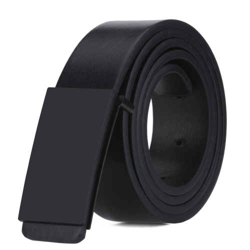 

Dandali TT26 Men Fashion Black Flat Buckle Leather Belt Waistband, Length: 115cm