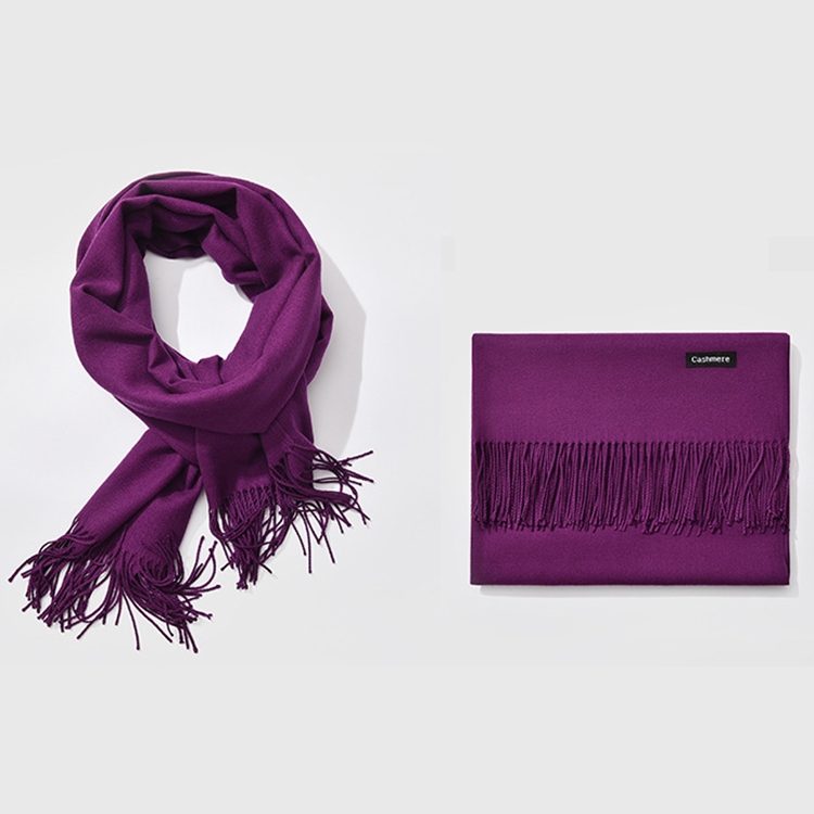 

Autumn and Winter Season Classic Solid Color Imitation Cashmere Scarf, Size: 60 * 200cm(Purple)