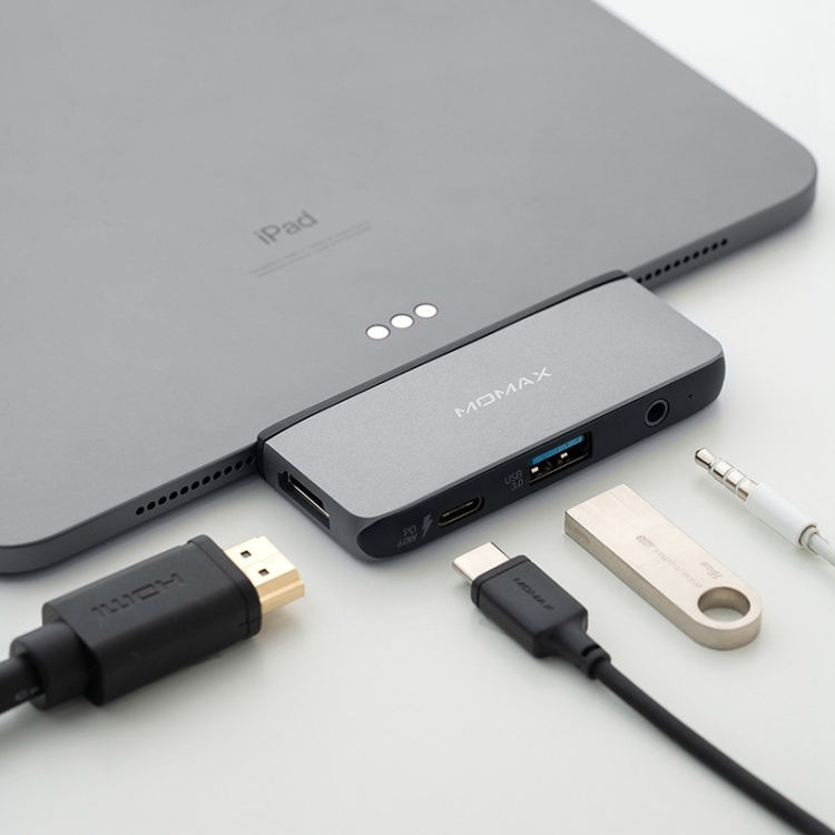 

Momax 4 In 1 Type-C / USB-C Multi-port Converter Adapter (Dark Gray)