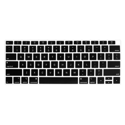 

ENKAY Hat-prince US Version of The Notebook Ultra-thin Silicone Color Keyboard Protective Cover for MacBook Air 13.3 inch A1932 (2018) (Black)