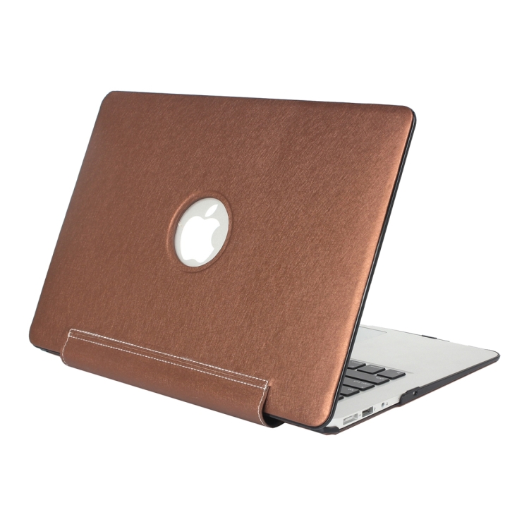

For Macbook Air 13.3 inch Silk Texture Apple Laptop United PU Protective Case(Coffee)