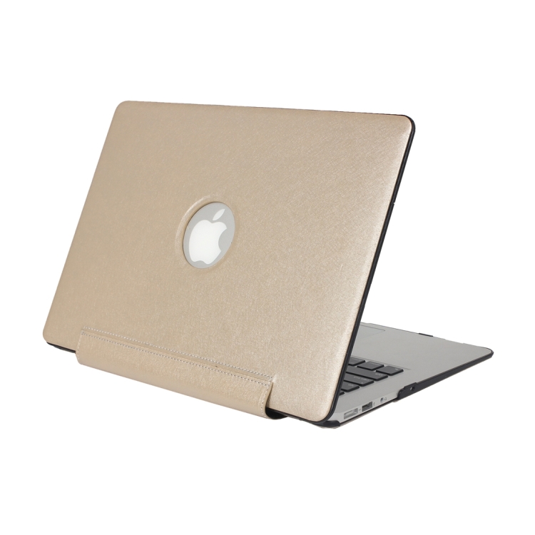 

For Macbook Pro Retina 13.3 inch Silk Texture Apple Laptop United PU Protective Case(Gold)