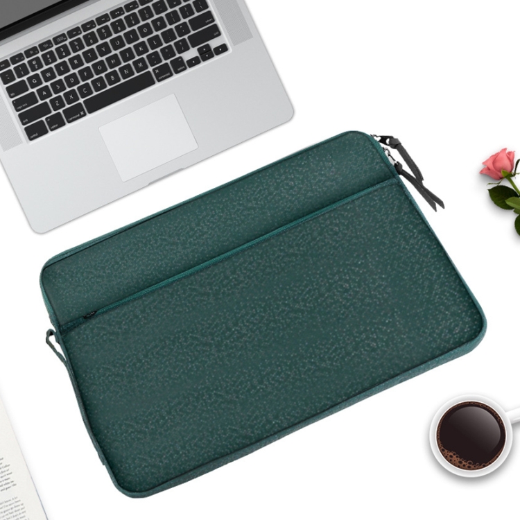 

Diamond Pattern Portable Waterproof Sleeve Case Double Zipper Briefcase Laptop Carrying Bag for 11-12 inch Laptops (Green)