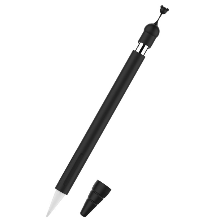 

Apple Pen Cover Anti-lost Cap Silicone Protective Cover for Apple Pencil 1 (Black)