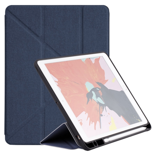 

MOMAX For iPad 10.2 inch (2019) TPU + Cloth Horizontal Flip Leather Case with Holder & Pen Slot & Sleep / Wake-up Function(Blue)