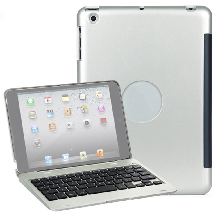 

F1 For iPad mini 3 / 2 / 1 Laptop Version Plastic Bluetooth Keyboard Protective Cover (Silver)
