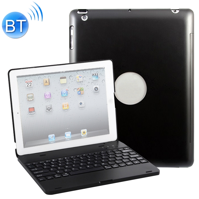

P2095 For iPad 4 / 3 / 2 Laptop Version Aluminum Alloy Bluetooth Keyboard Protective Cover (Black)