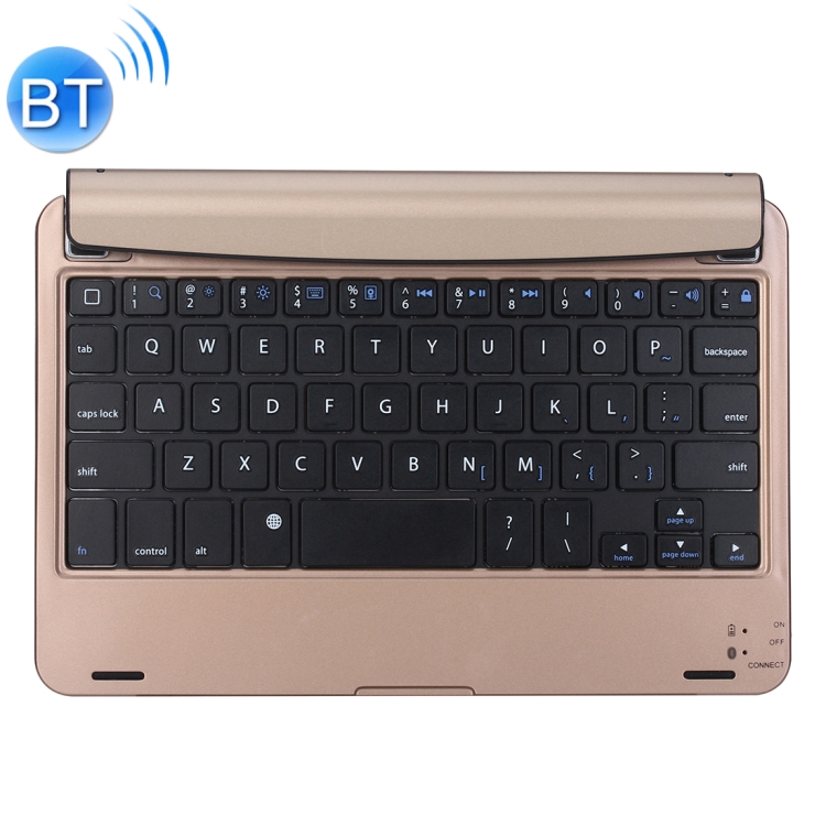 

P1302-2 For iPad mini 4 Plug-in Card Slot Plastic Bluetooth Keyboard Protective Cover with Stand Function (Gold)