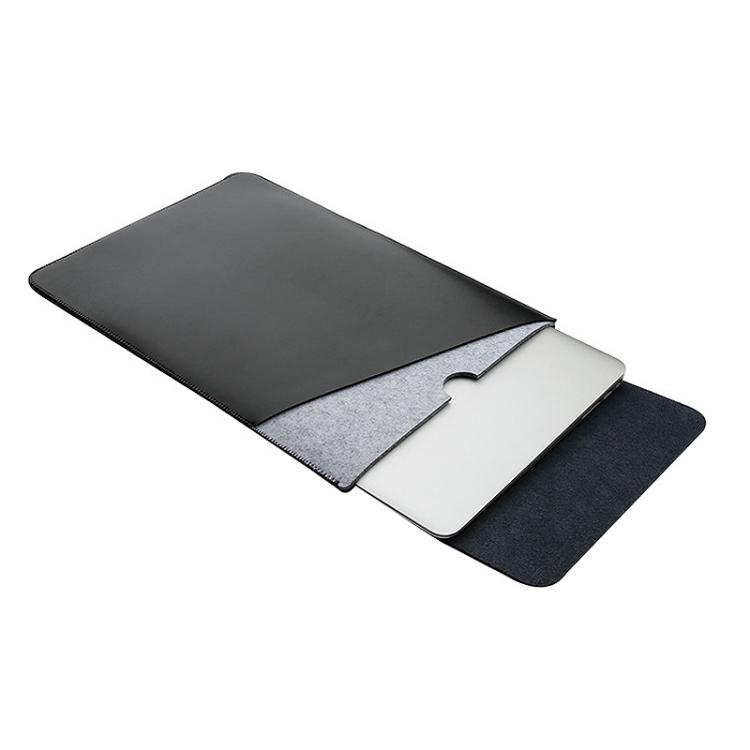 

Laptop Microfiber Leather Double Layer Inner Bag for Macbook Air Retina 13.3 inch (2018) (Black)