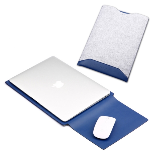 

Laptop Crazy Horse Texture Fur Felt Inner Bag for Macbook Air Retina 13.3 inch (2018) (Blue)