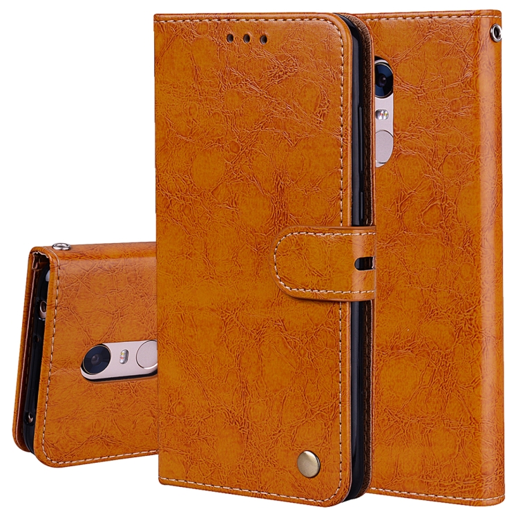 

For Xiaomi Redmi 5 Plus Oil Wax Texture Horizontal Flip Leather Case with Holder & Card Slots & Wallet(Brown)