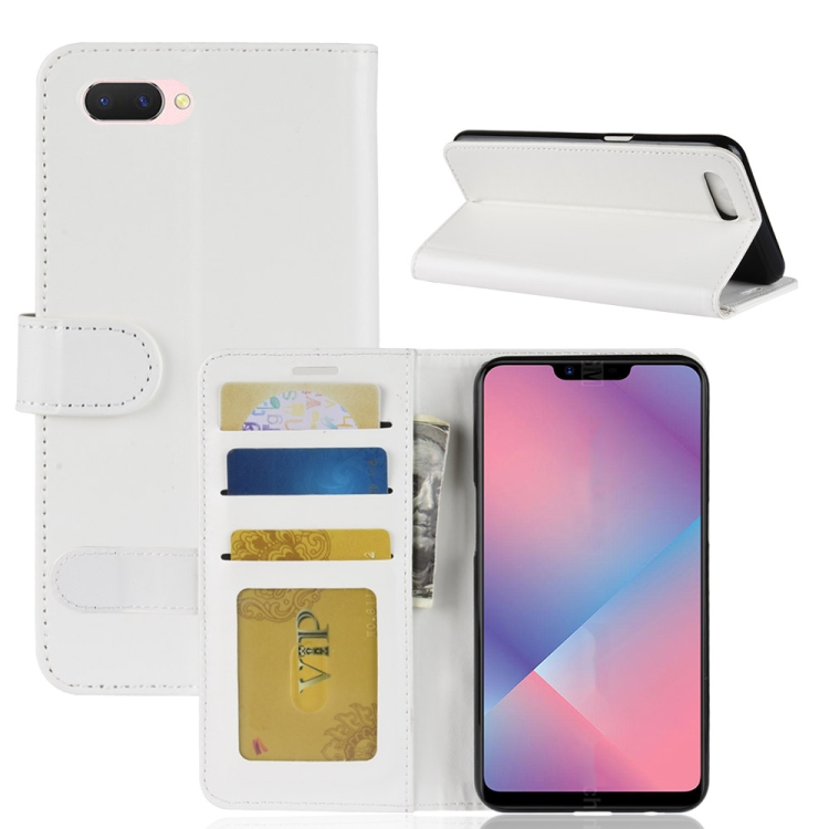 

Crazy Horse Texture Horizontal Flip Leather Case for OPPO A5, with Wallet & Holder & Card Slots(White)