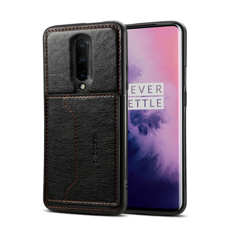 

Dibase TPU + PC + PU Crazy Horse Texture Protective Case for OnePlus 7 Pro, with Holder & Card Slots (Black)
